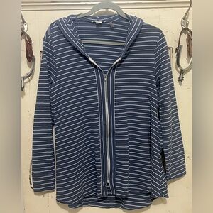 Simply Noelle Navy and White Striped Hoodie